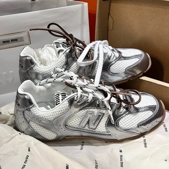 New Womens Miu Miu x New Balance 530 SL Sneakers